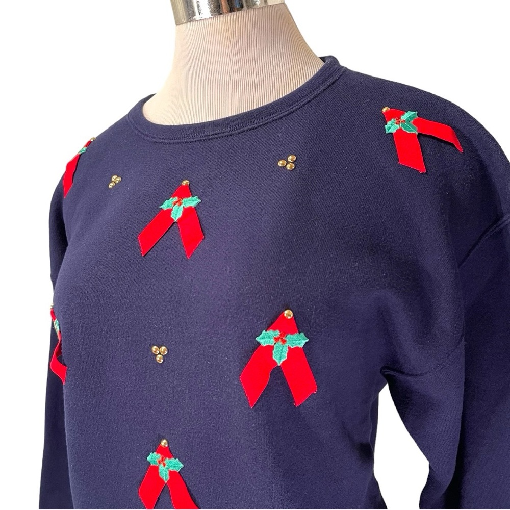 Holiday Sweatshirt Holly Ribbon - Picture 9 of 17